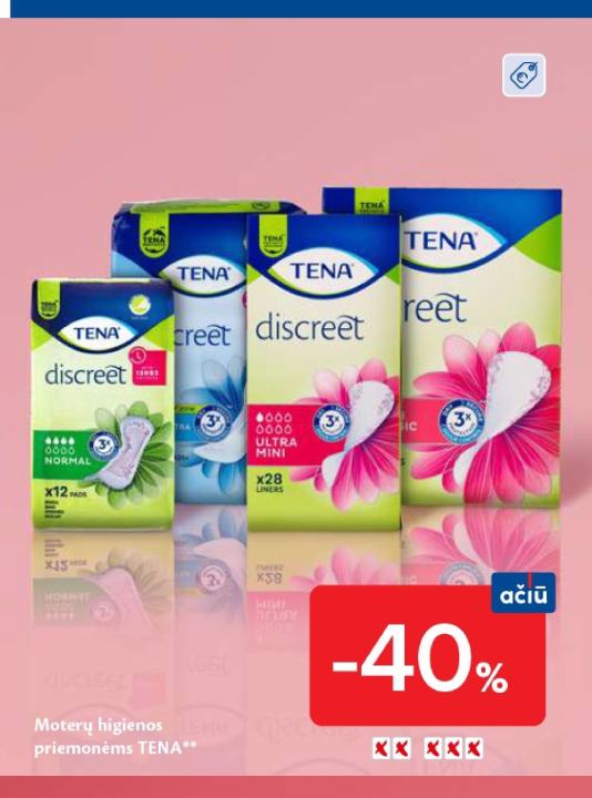 Moterų higienos priemonėms TENA