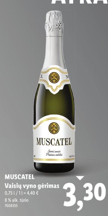 MUSCATEL Vaisių vyno gėrimas, 0.75 l