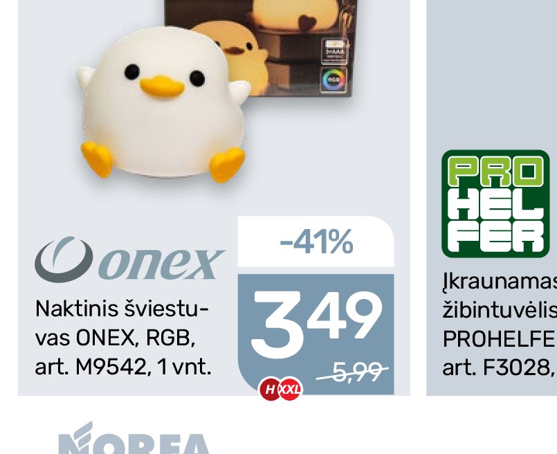 Naktinis šviestuvas ONEX, 1 vnt