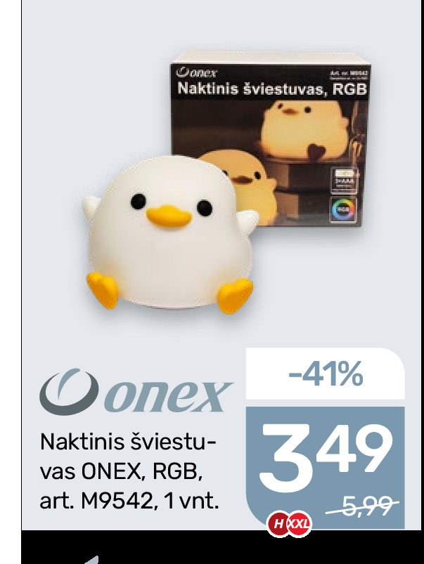 Naktinis šviestuvas OONEX, 1 vnt