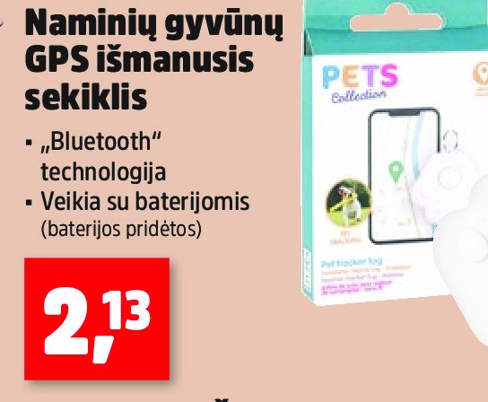 Naminių gyvūnų GPS išmanusis sekiklis