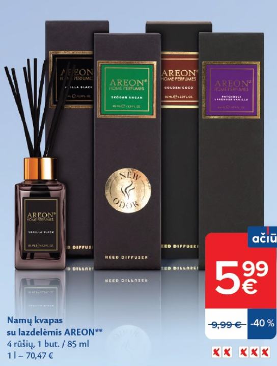 Namų kvapas su lazdelėmis AREON, 85 ml