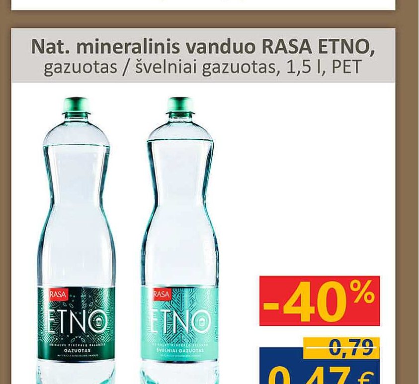 Nat. mineralinis vanduo RASA ETNO, 1.5 l