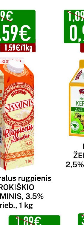 Natūralus rūgpienis ROKIŠKIO NAMINIS, 1 kg