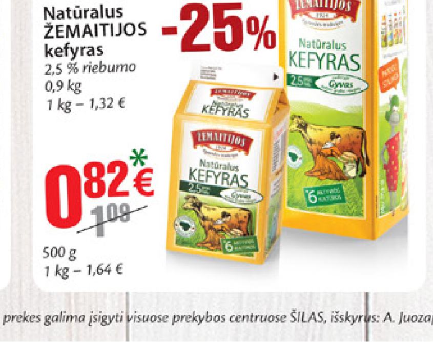 Natūralus ŽEMAITIJOS kefyras, 500 g
