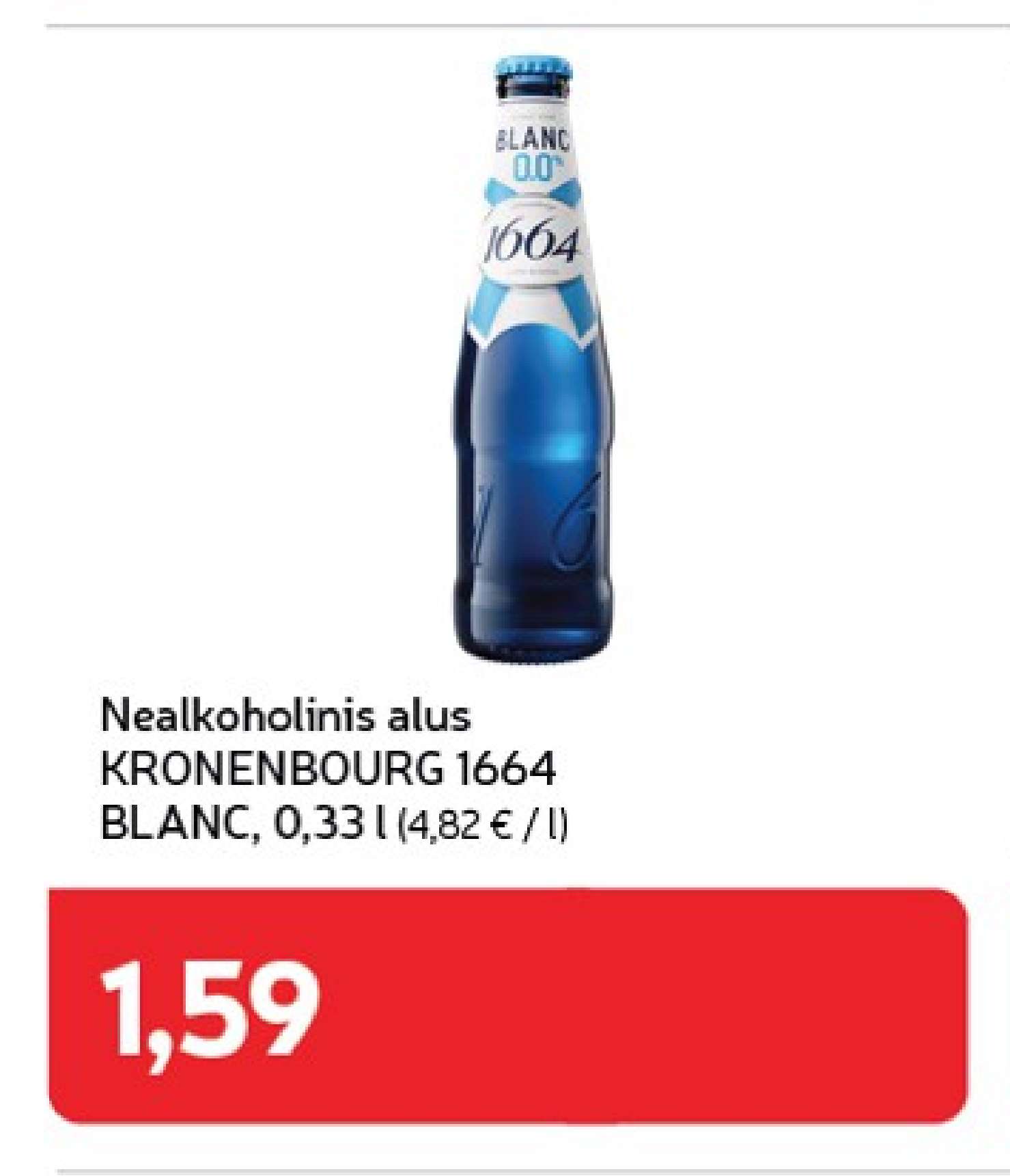 Nealkoholinis alus KRONENBOURG 1664 BLANC, 0.33 l
