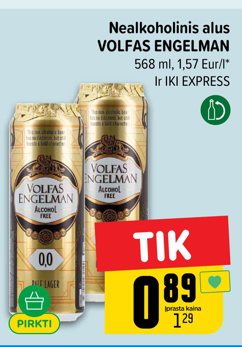 Nealkoholinis alus VOLFAS ENGELMAN, 568 ml