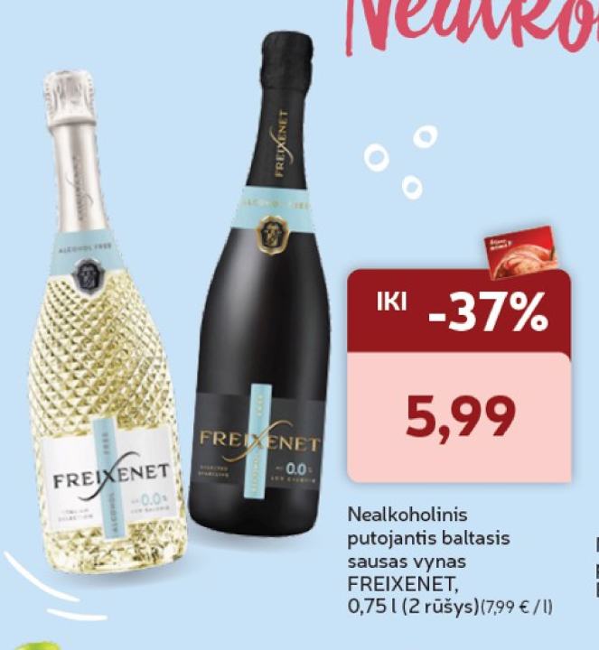 Nealkoholinis putojantis baltasis sausas vynas FREIXENET, 0.75 l