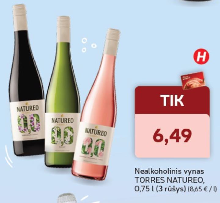 Nealkoholinis vynas TORRES NATUREO, 0.75 l
