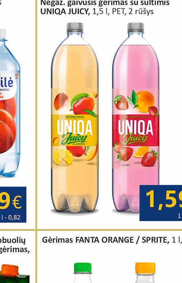 Negaz. gaivusis gėrimas su sultimis UNIQA JUICY