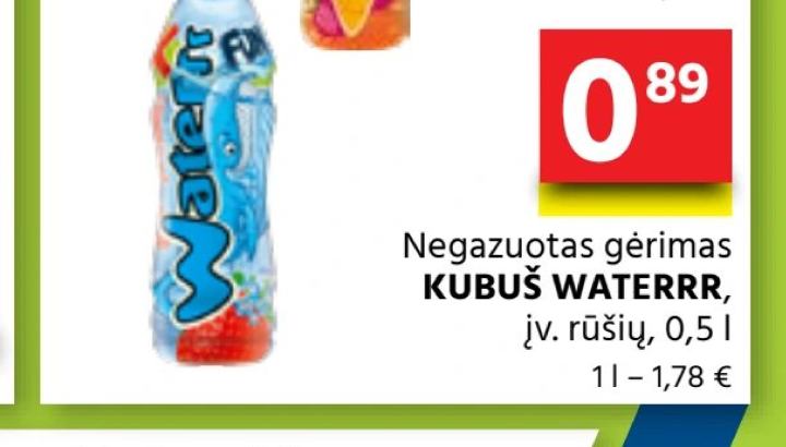 Negazuotas gėrimas KUBUŠ WATERRR, 0.5 l