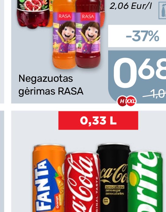 Negažuotas gėrimas RASA