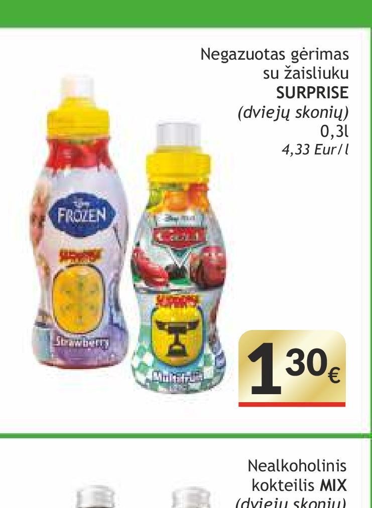 Negazuotas gėrimas su žaisliuku SURPRISE, 0.3 l