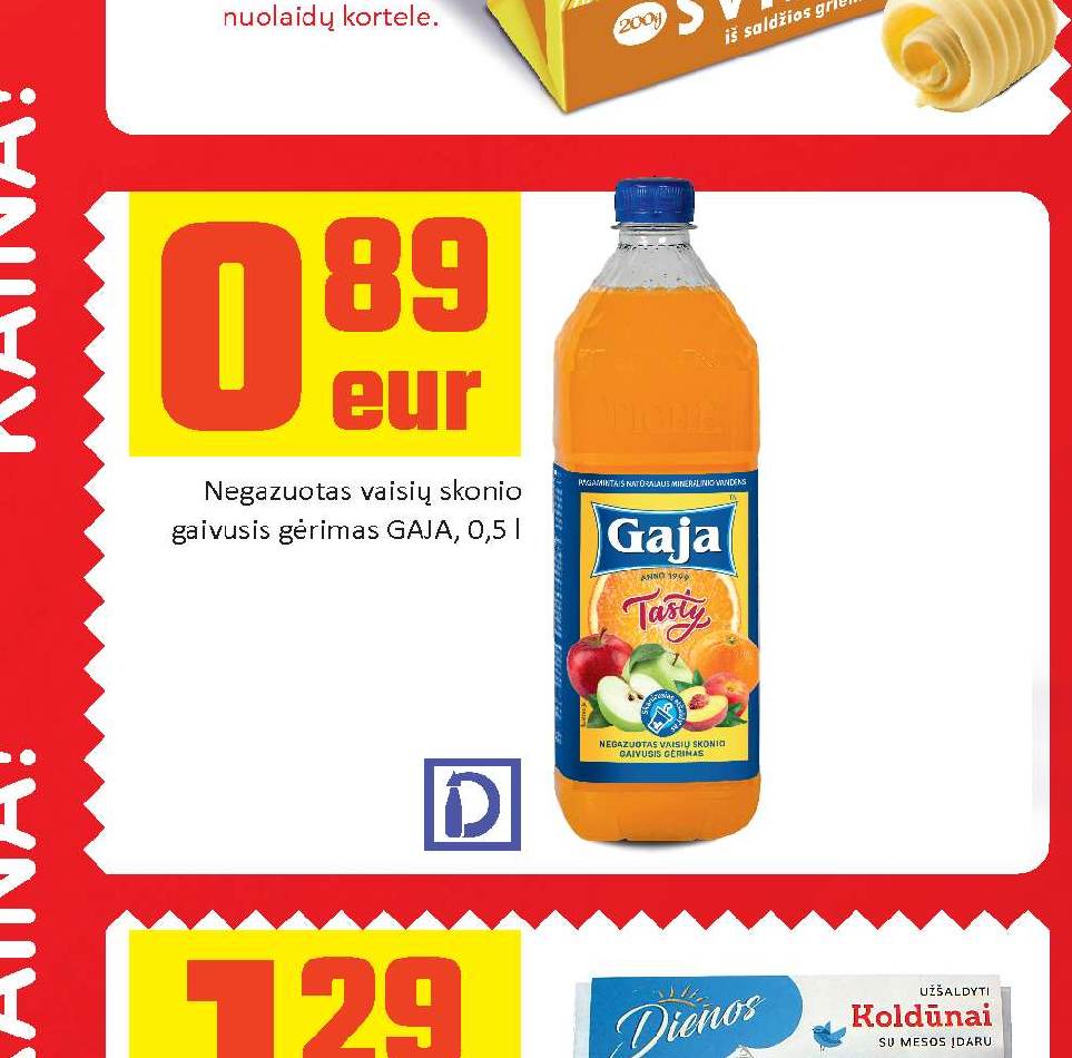 Negazuotas vaisių skonio gaivusis gėrimas GAJA, 0.5 l