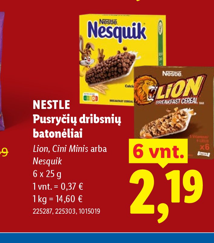 NESTLÉ Pusryčių dribsnių batonėliai, 6 x 25 g
