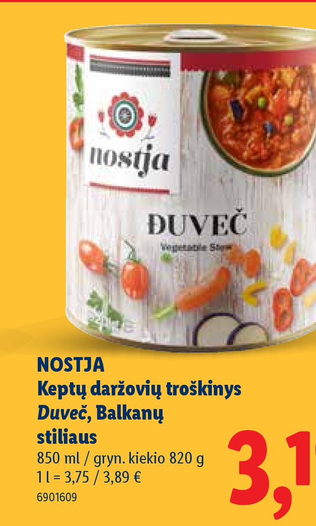 NOSTJA Keptų daržovių troškinys Duveč, Balkanų stiliaus, 850 ml