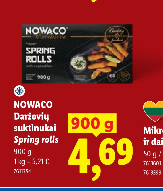 NOWACO Daržovių suktinukai Spring rolls, 900 g