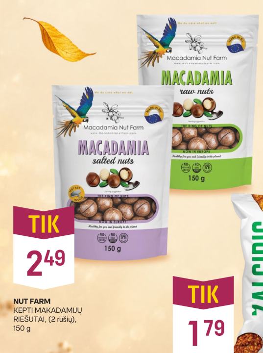 NUT FARM KEPTI MAKADAMIJŲ RIEŠUTAI, 150 g