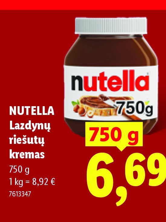 NUTELLA Lazdynų riešutų kremas, 750 g