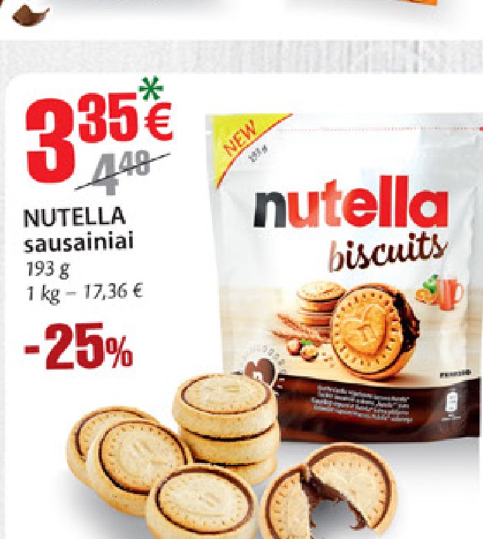 NUTELLA sausainiai, 193 g