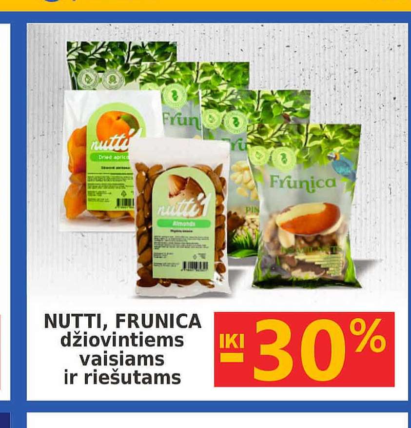 NUTTI, FRUNICA džiovintiems vaisiams ir riešutams