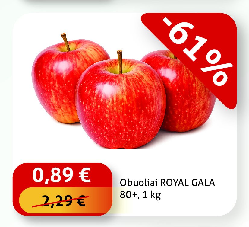 Obuoliai ROYAL GALA 80+, 1 kg