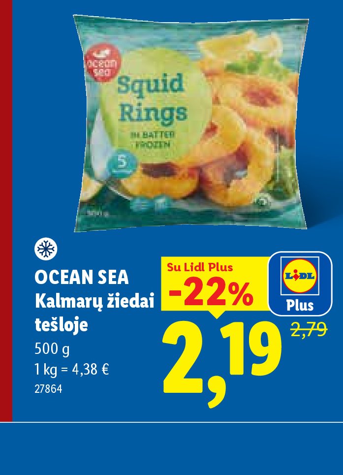OCEAN SEA Kalmarų žiedai tešloje, 500 g