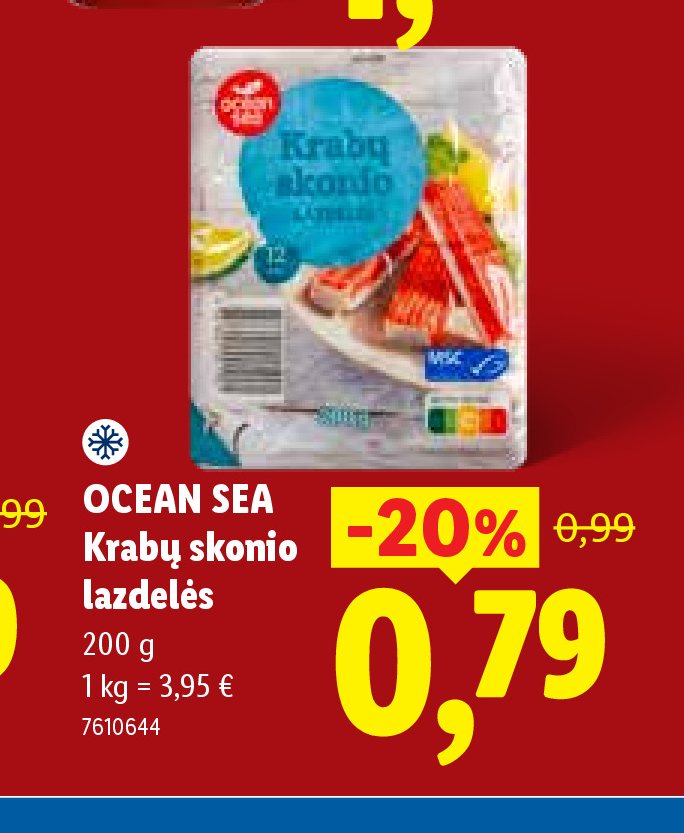 OCEAN SEA Krabų skonio lazdelės, 200 g