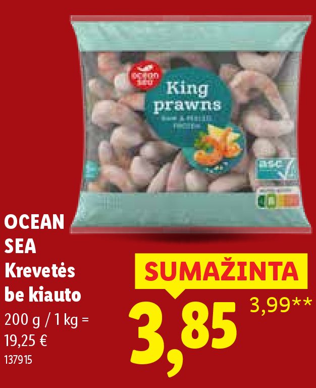 OCEAN SEA Krevetės be kiauto, 200 g
