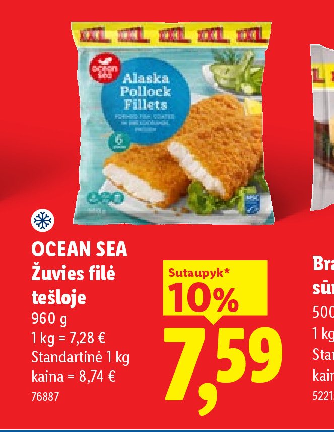 OCEAN SEA Žuvies filė tešloje, 960 g
