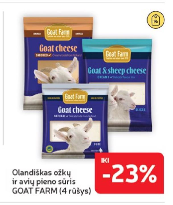 Olandiškas ožkų ir avių pieno sūris GOAT FARM