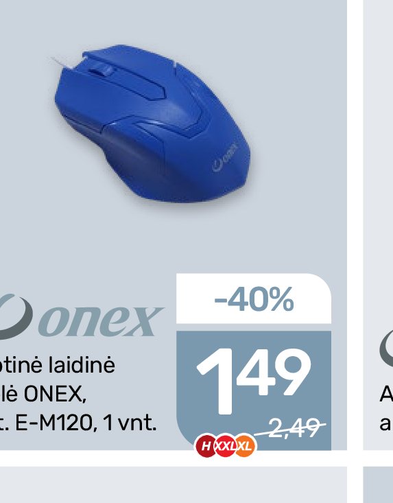 Optinė laidinė pelė ONEX, 1 vnt