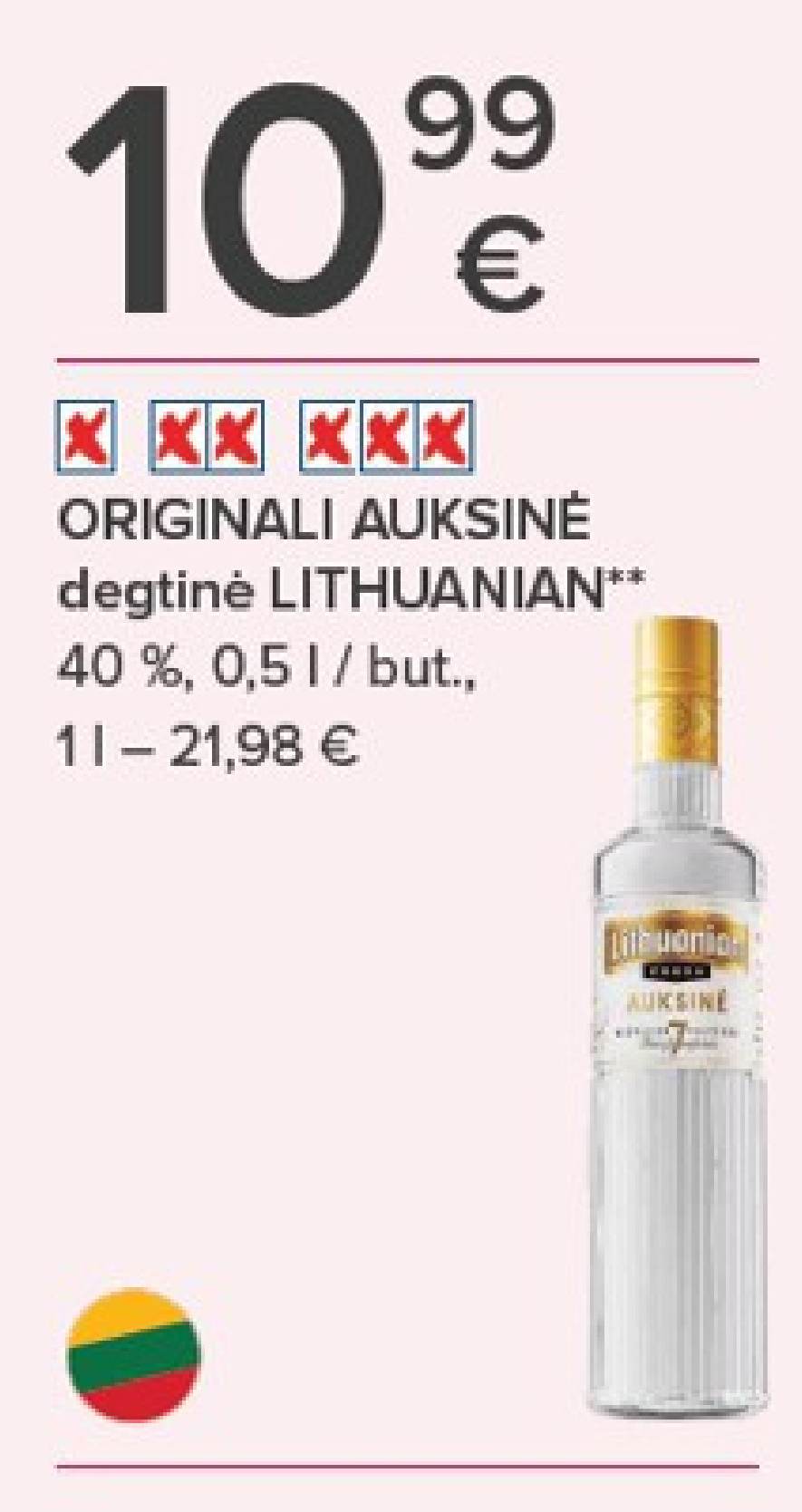 ORIGINALI AUKSINĖ degtinė LITHUANIAN, 0.5 l