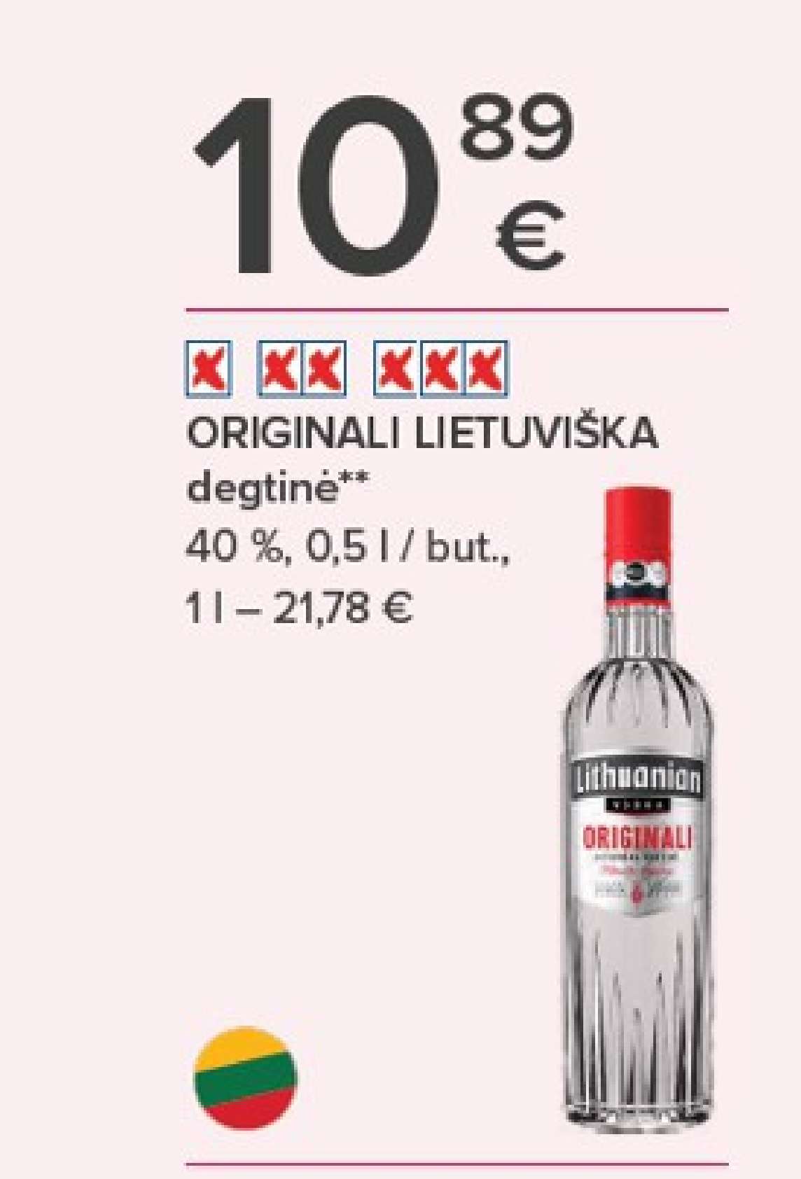 ORIGINALI LIETUVIŠKA degtinė, 0.5 l