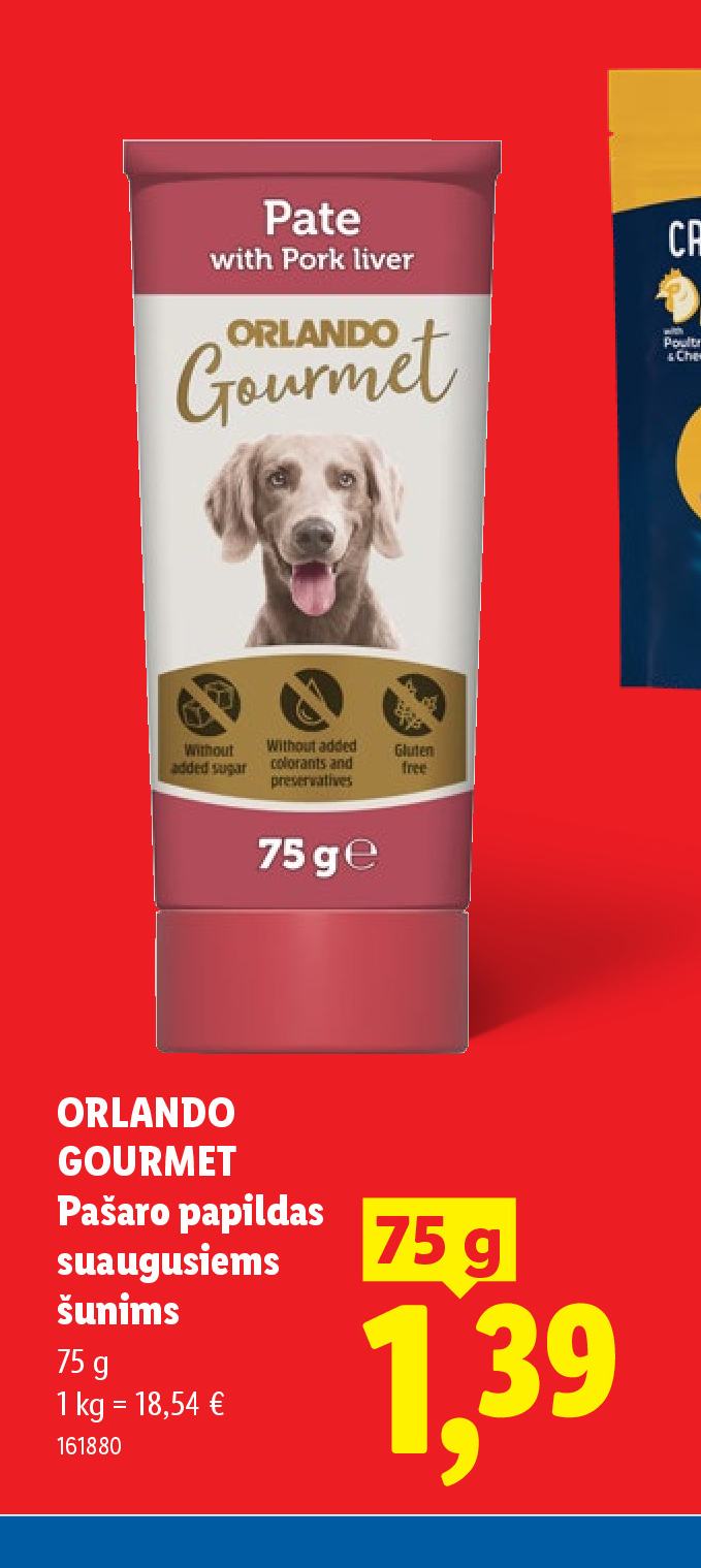 ORLANDO GOURMET Pašaro papildas suaugusiems šunims, 75 g