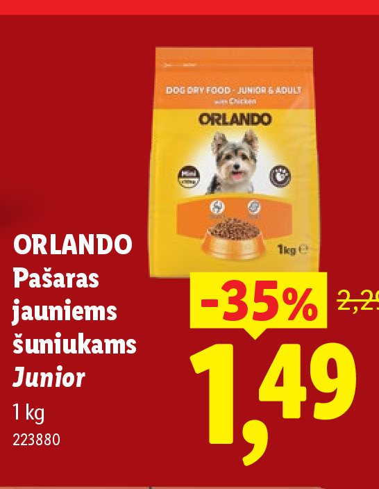 ORLANDO Pašaras jauniems šuniukams Junior, 1 kg