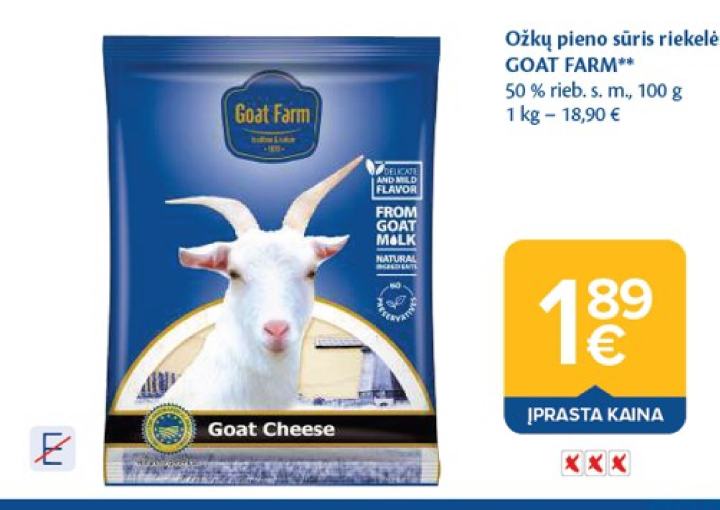 Ožkų pieno sūris riekelėmis GOAT FARM, 100 g
