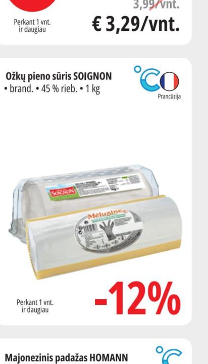 Ožkų pieno sūris SOIGNON, 1 kg