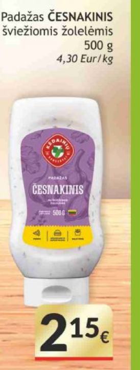 Padažas ČESNAKINIS su šviežiomis žolelėmis, 500 g