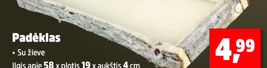 Padėklas, 4 cm