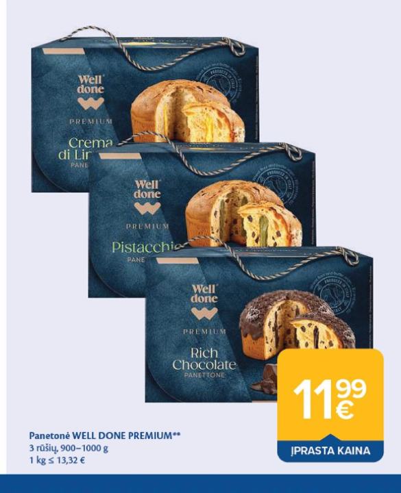 Panetonė WELL DONE PREMIUM, 1000 g