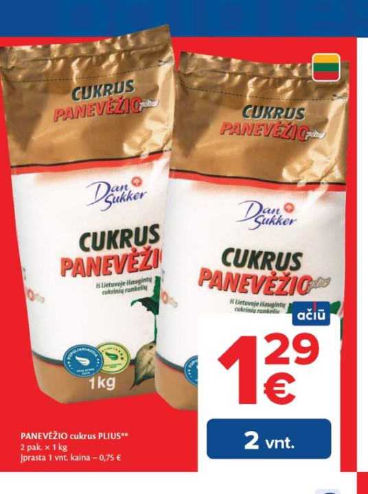 PANEVĖŽIO cukrus PLIUS, 2 pak.