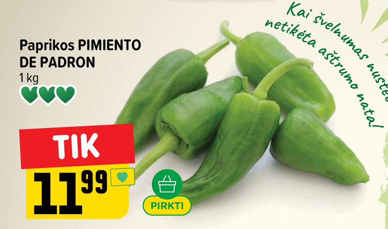 Paprikos PIMIENTO DE PADRON, 1 kg