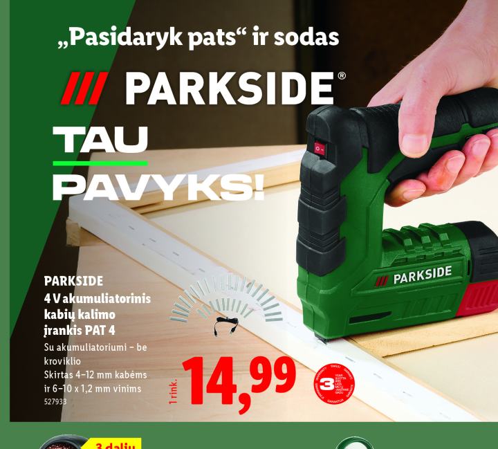 PARKSIDE 4 V akumuliatorinis kabių kalimo įrankis PAT 4, 12 mm