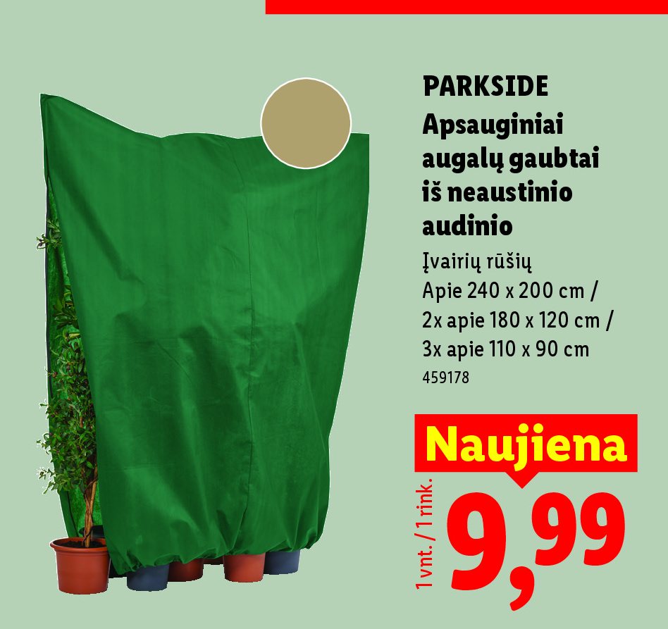 PARKSIDE Apsauginiai augalų gaubtai iš neaustinio audinio, 240 x 200 cm