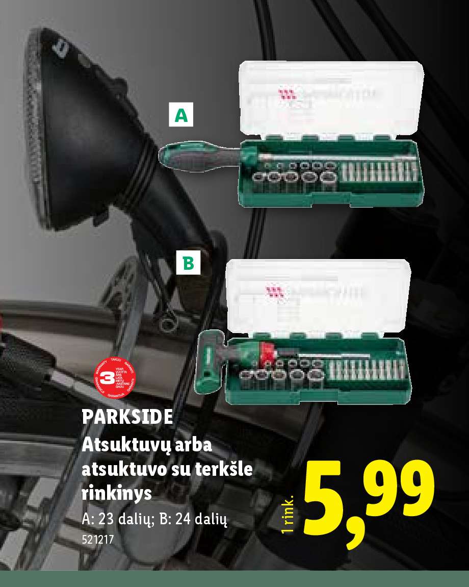 PARKSIDE Atsuktuvų arba atsuktuvo su terkšle rinkinys