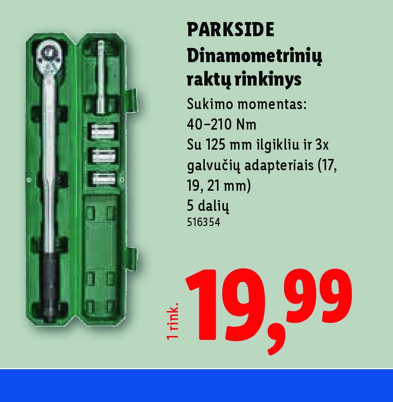 PARKSIDE Dinamometrinių raktų rinkinys
