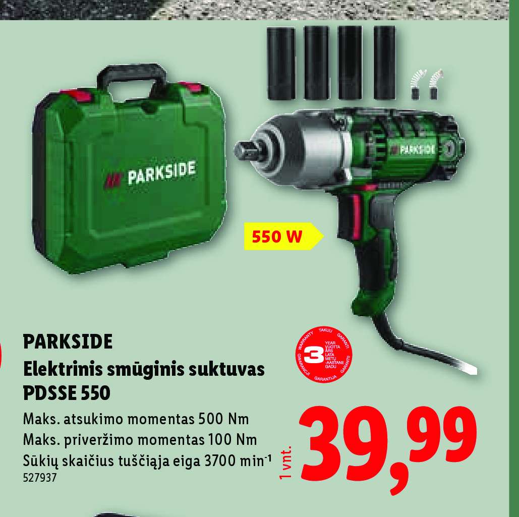 PARKSIDE Elektrinis smūginis suktuvas PDSSE 550