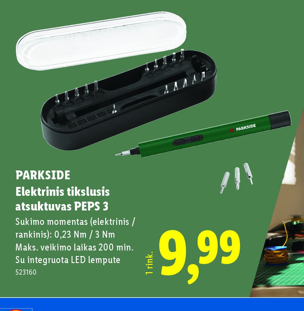PARKSIDE Elektrinis tikslusis atsuktuvas PEPS 3