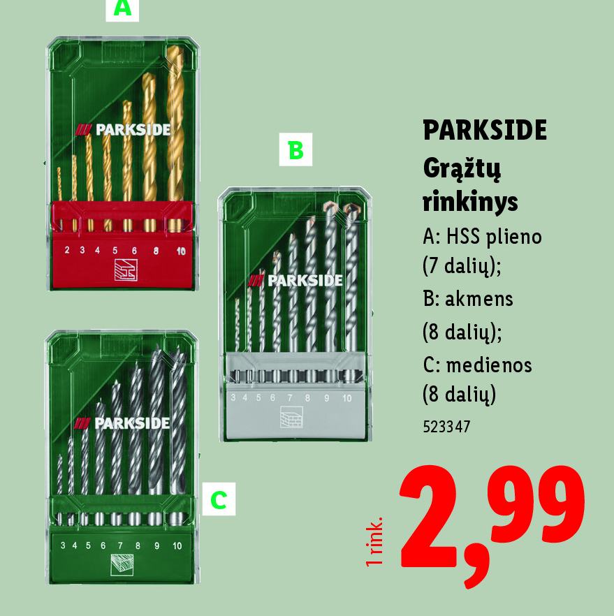 PARKSIDE Grąžtų rinkinys